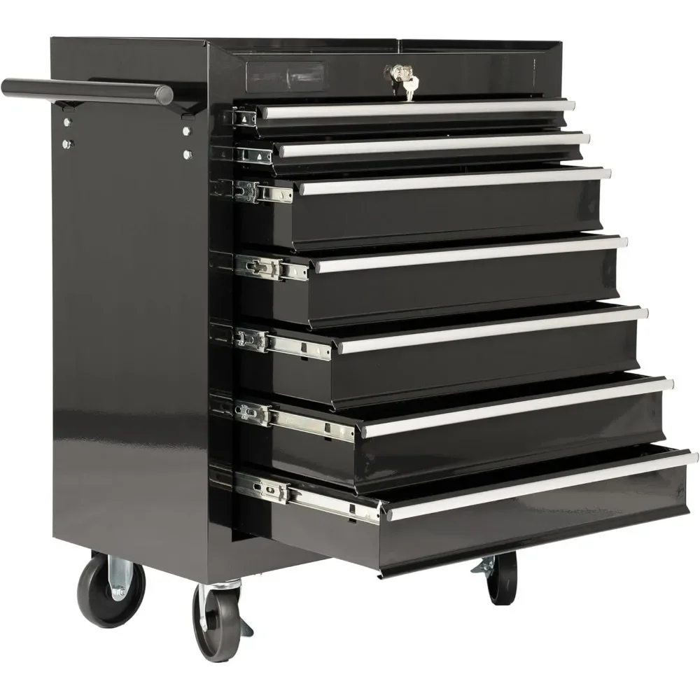 Heavy Duty 7 Drawer Rolling Tool Chest Cabinet with Lock Mobile Cart for Garage Workshop