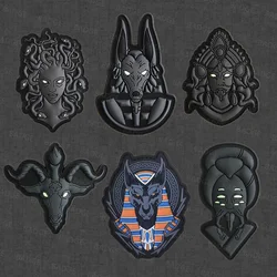 The Myth Egend Ancient God Medusa Anubis Buff's PVC Patch Armband Anubis Dog Luminous Badge With Hook For Backpack, Vest, Cap