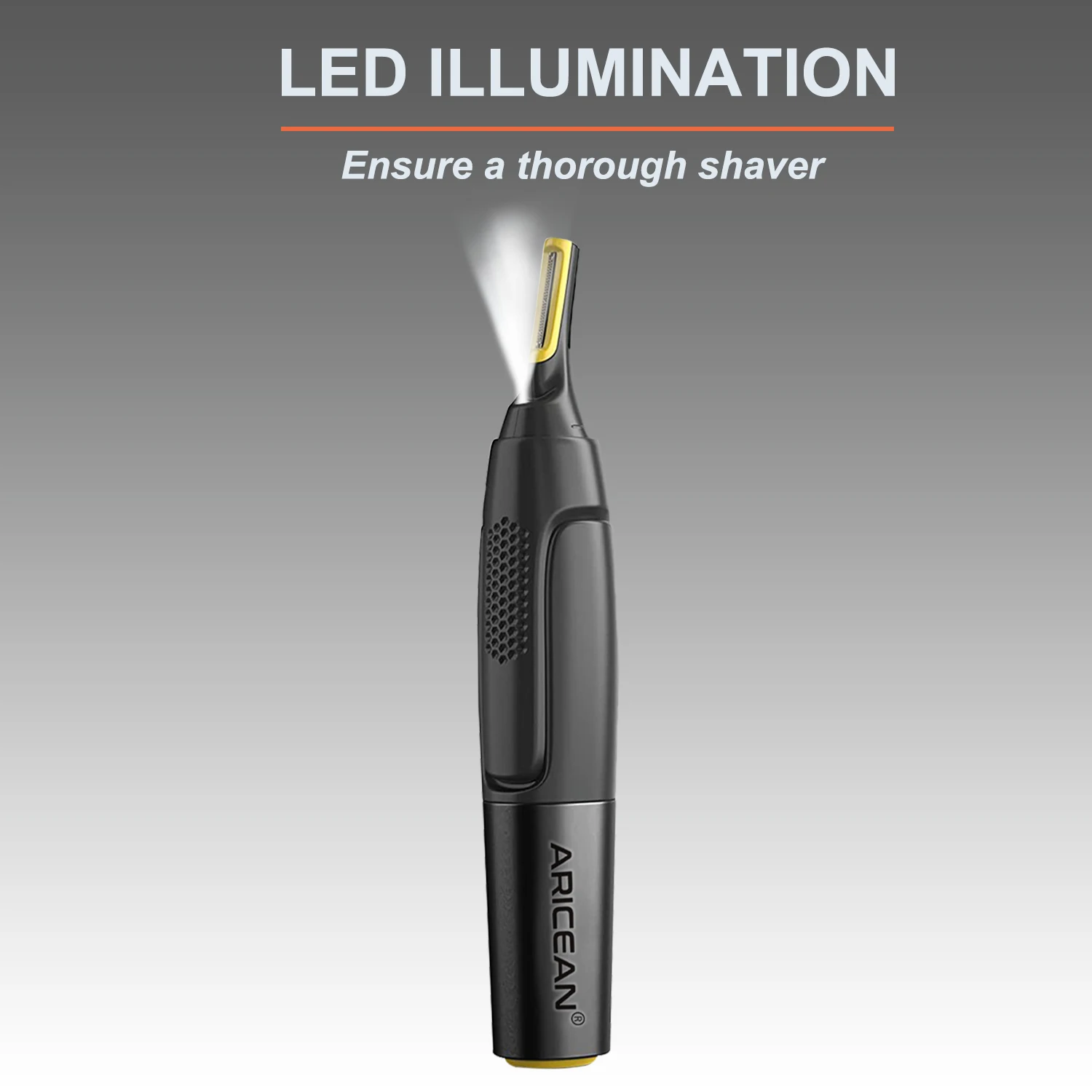 ماكينة تشذيب شعر الأنف والأذن، ماكينة تشذيب شعر احترافية للرجال والنساء مع ضوء LED