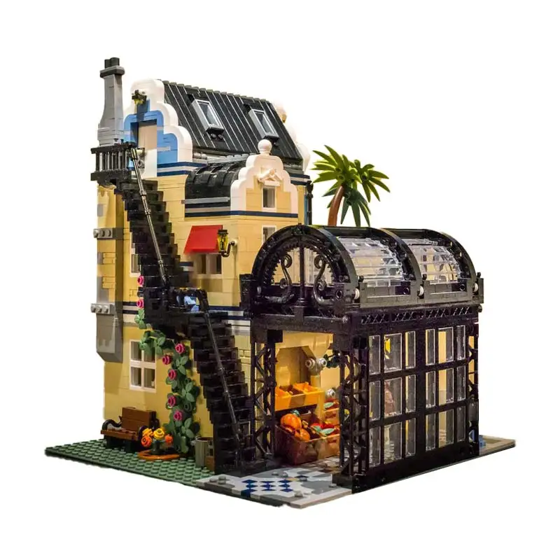 MOC- 206123   Vendita calda Arte urbana Nouveau Market Street Model Architettura Tecnologia Mattoni Giocattoli Set Regali puzzle per bambini