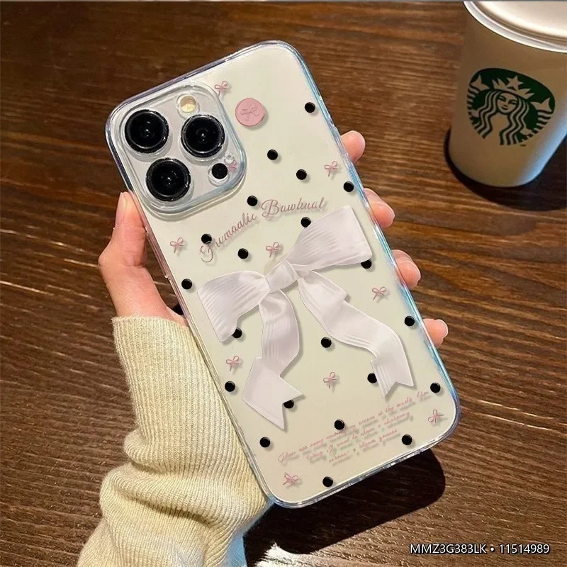 Ins Hot Simple Small Dot Phone Case For iPhone 17 Air 16 15 14 11 Pro Max Plus 13 12 Mini Transparent Shockproof Soft Back Cover view 5
