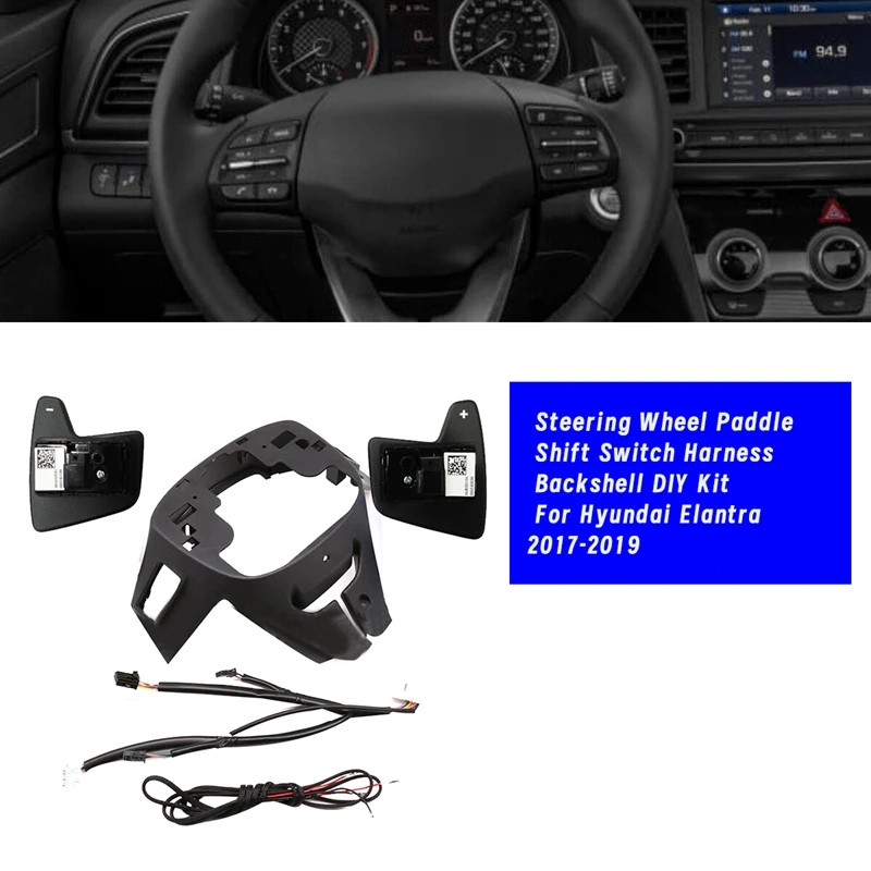 

Car Steering Wheel Paddle Shift Switch Harness Backshell DIY Kit For Hyundai Elantra 2017-2019 96770-F2000 96780-F2000 Parts