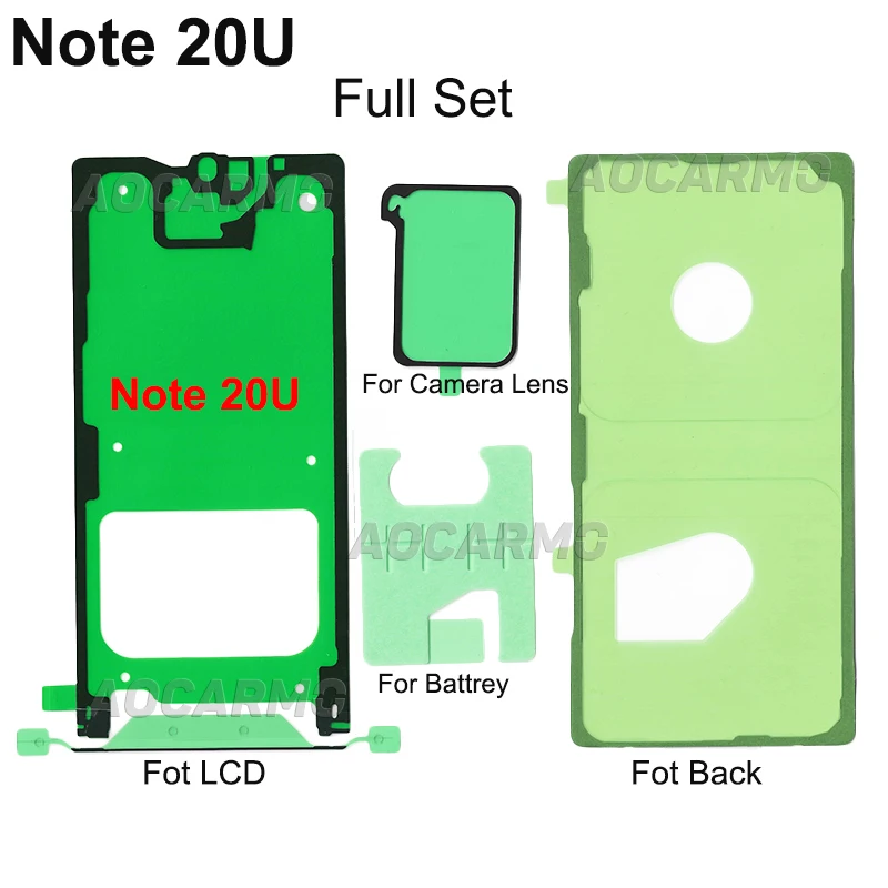 Aocarmo For Samsung Galaxy Note 20 Ultra Full Set Adhesive LCD Screen Tape Back Cover Frame Camera Lens Sticker Glue