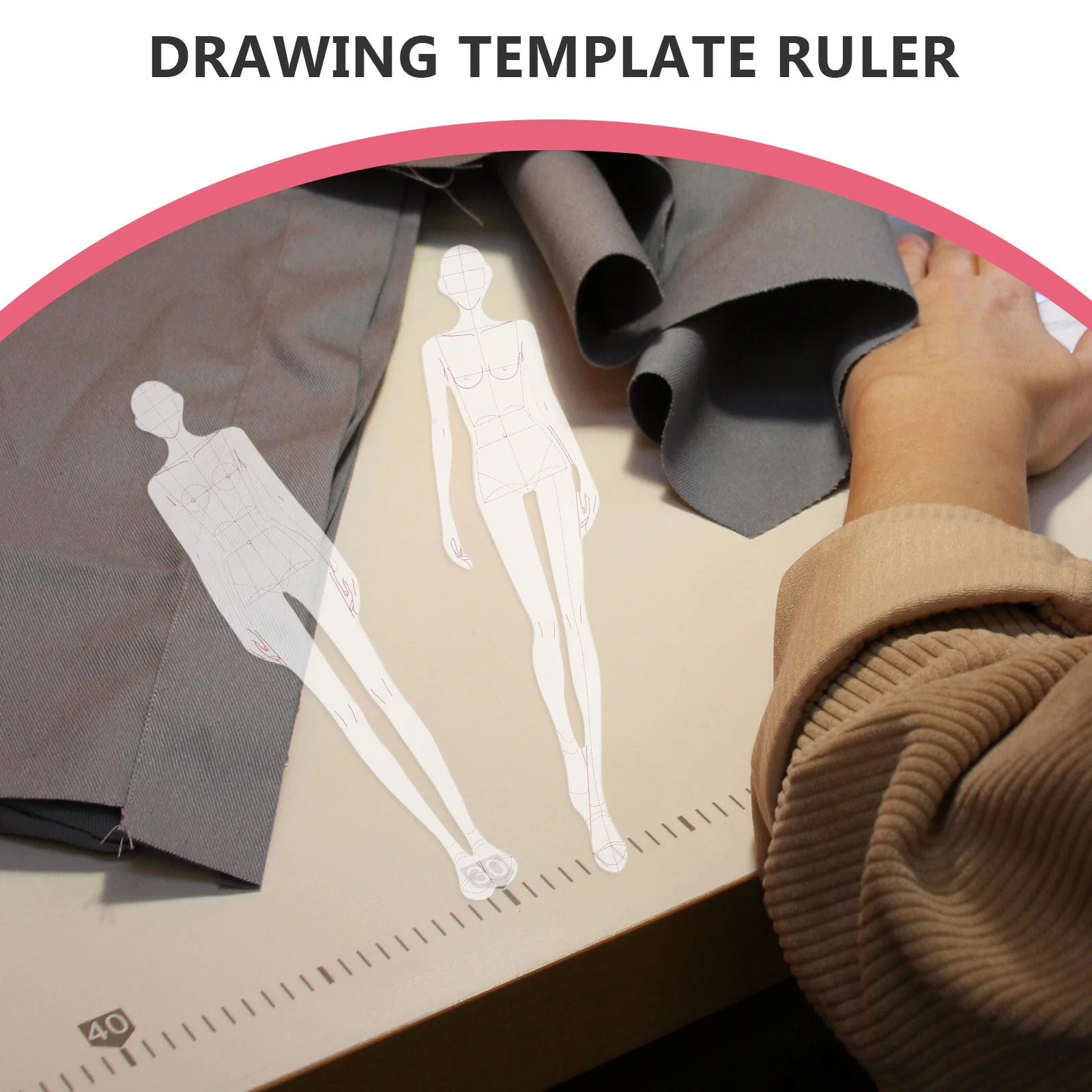 1Set Sewing Ruler with Humanoid Figures Professional Drawing Template for Clothing Sample Making Tailor Craft Work Efficiency
