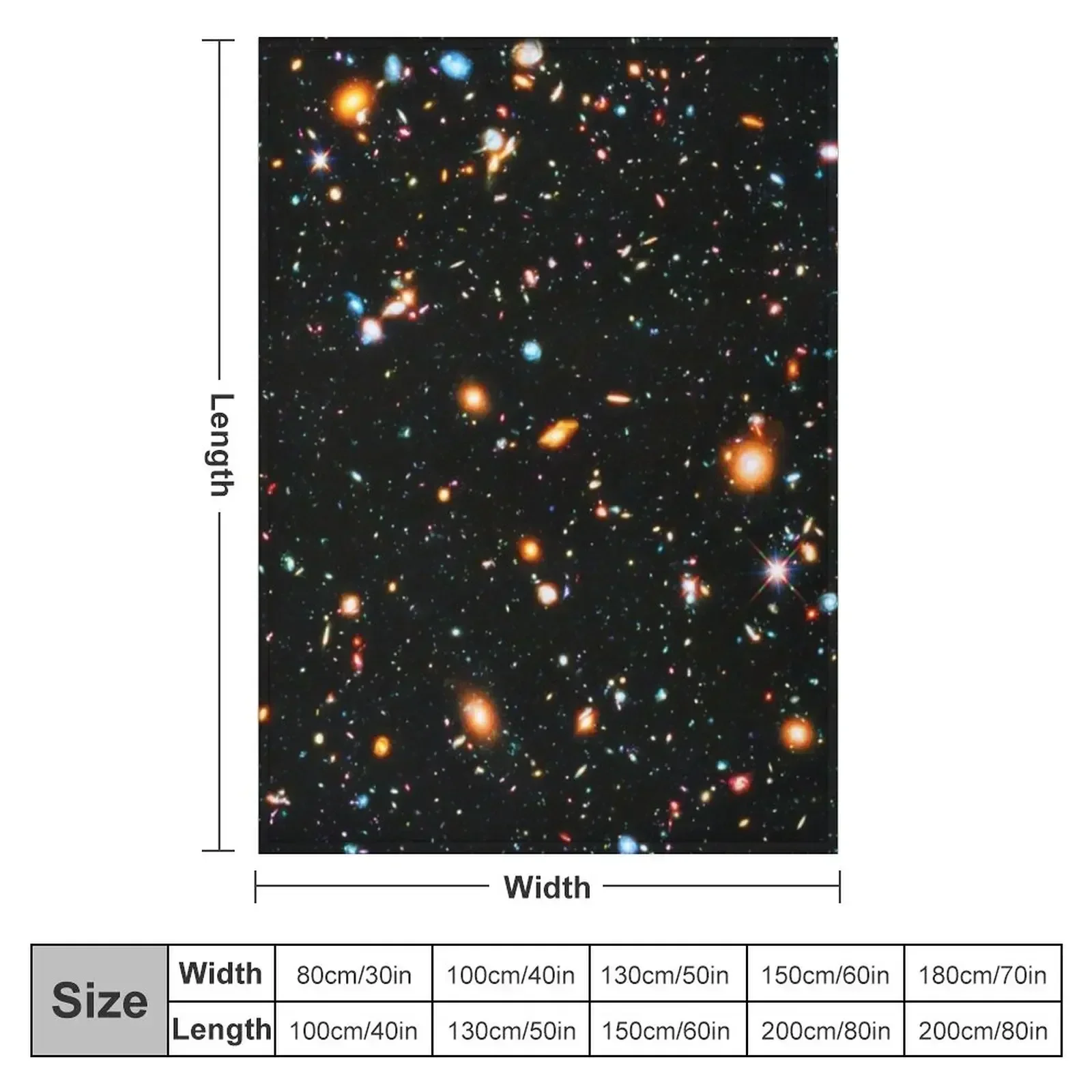 Hubble Extreme Deep Field Throw Blanket Flannel Fabric Thermal Sofa Quilt Soft Big Blankets
