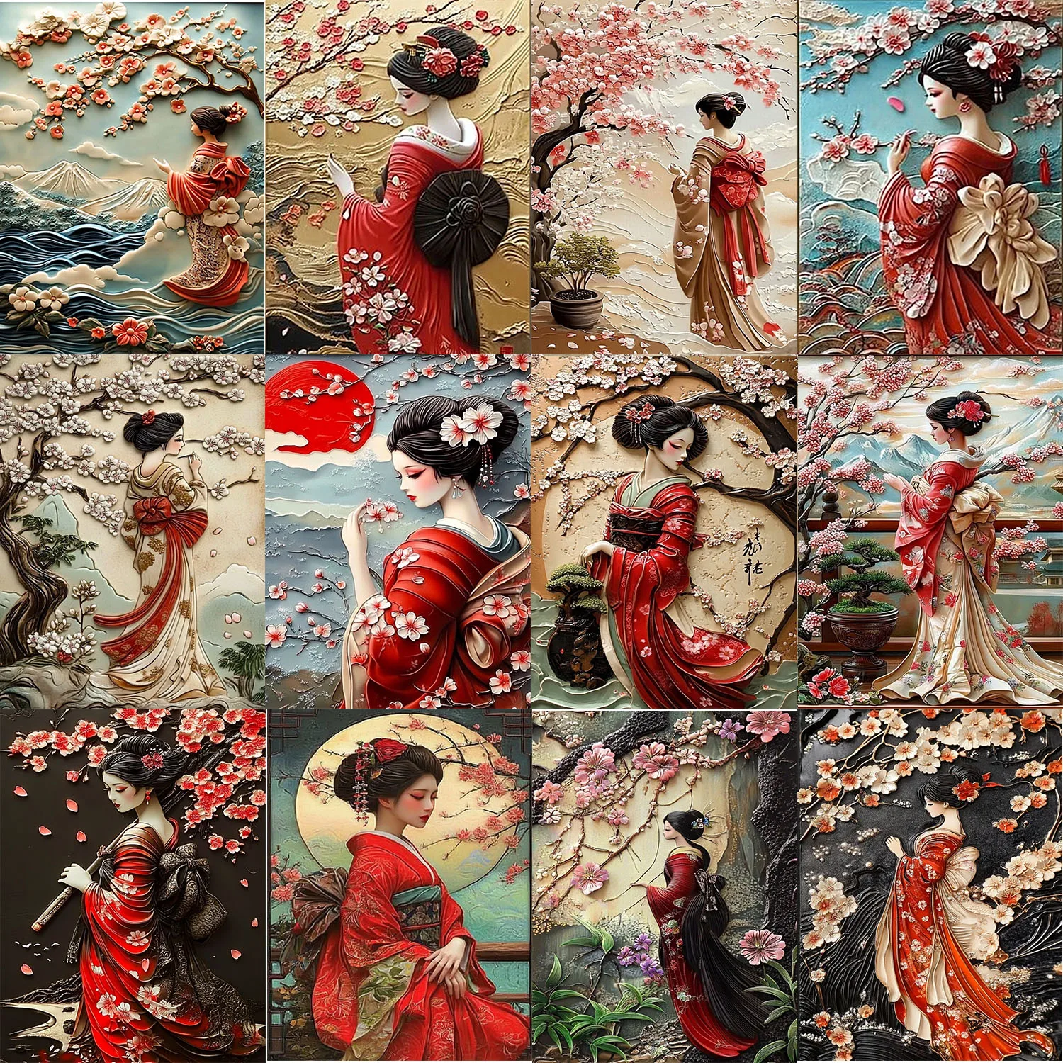 Bonsai Garden Cafe - Vintage Japanse stijl Samurai Geisha Bonsai