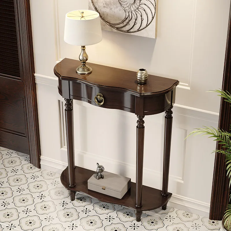 Mesa de Entrada para Pasillos Estrechos, Mesa de Entrada Europea de Lujo, Moderna y Estética, Mesa Vintage para Sala de Estar, Muebles para el Recibidor