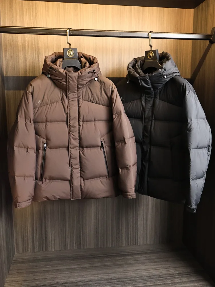 

Мужское уличное тяжелое пуховое пальто с высоким мягким пухом, осень-зима, водонепроницаемое теплое пуховое пальто с высоким ворсом, модное городское