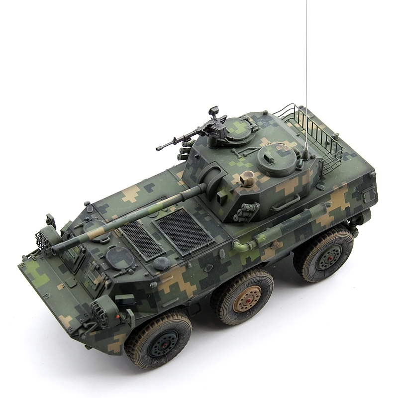 1: 72 UNS China PLL05 wheeled assault vehicle model 120MM jungle digital camouflage Finished product collection model