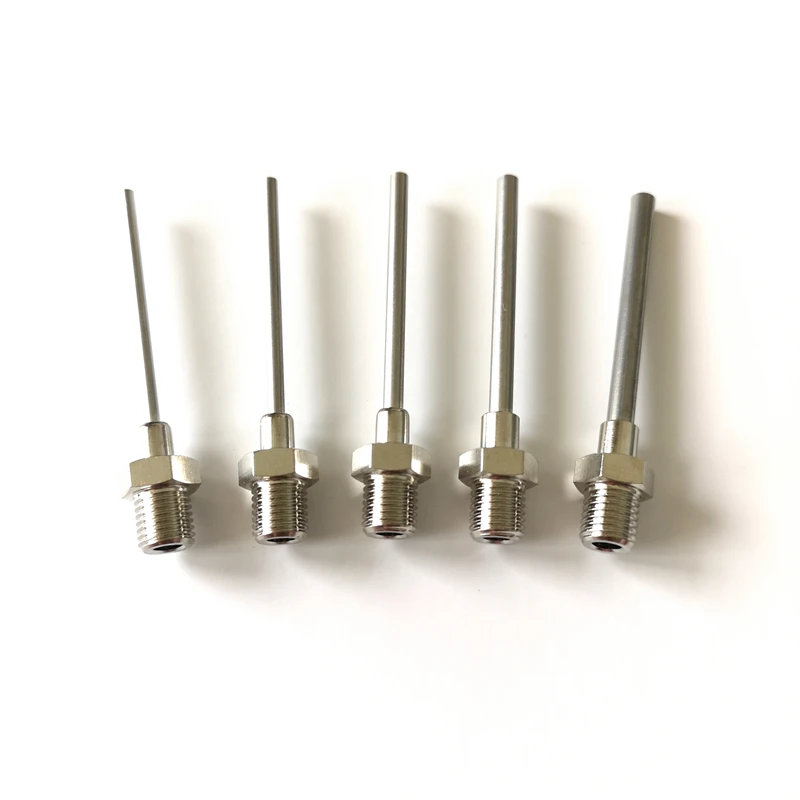 

Factory straight pin High quality metal adhesive distribution pin Luer lock M8x1 male thread, with blunt head pin