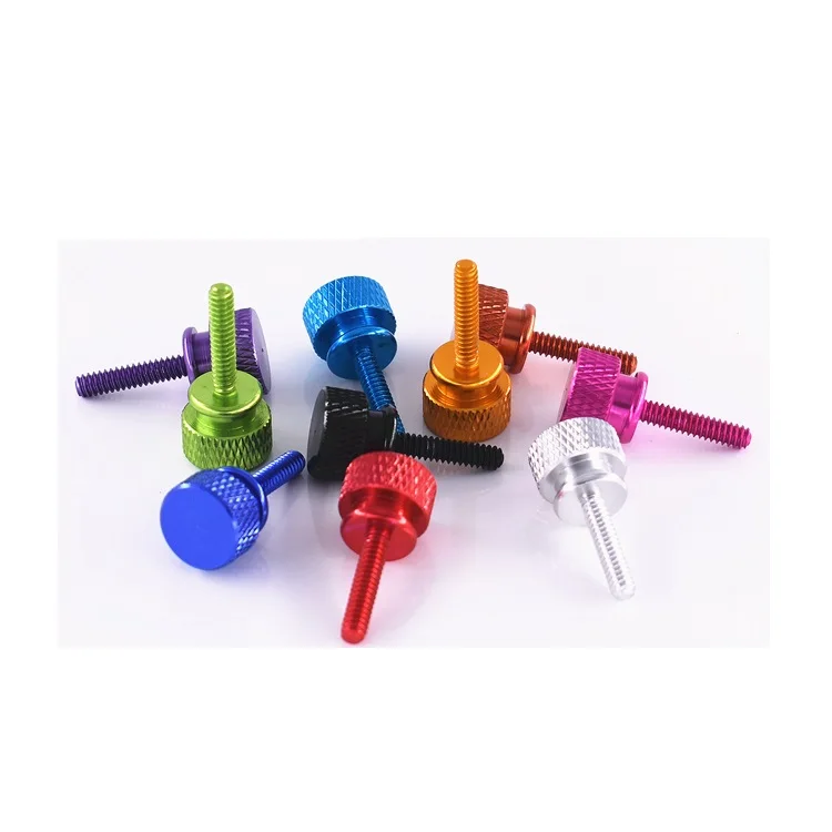 Weiyi 10 Stück 6 # -32 1/4-20 UNC Bunte Aluminiumlegierungs-Daumenschrauben PC-Seitenplattenschraube Gerändelte Handschrauben Eloxiert in 10 Farben – Detail 14