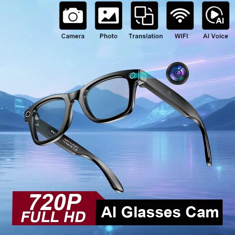 

AI Smart Glasses With Camera Photo Sense Bluetooth Music Call Intelligent Recording IP65 Waterproof Bluetooth Glasses VIDEO