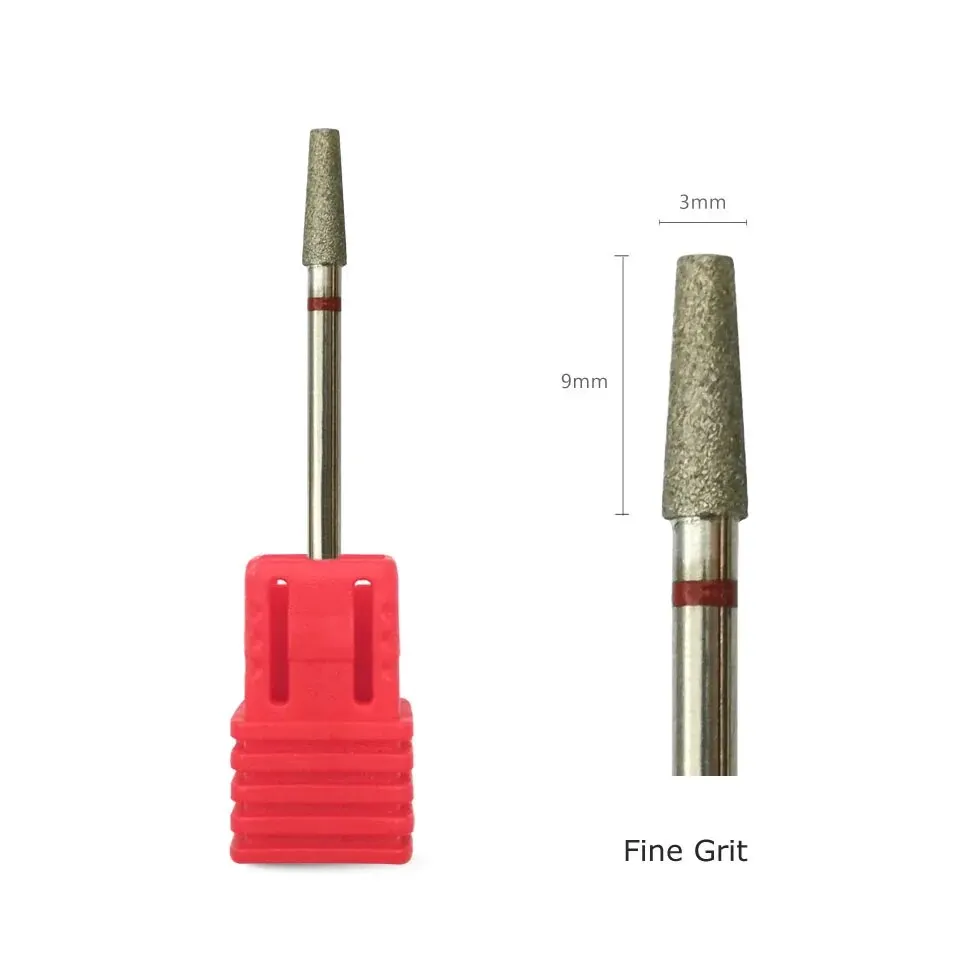 HYTOOS Tapered Nail Drill Bits Diamond Cuticle Clean Burr Russian Mills Electric Manicure Drills Nails Accessories