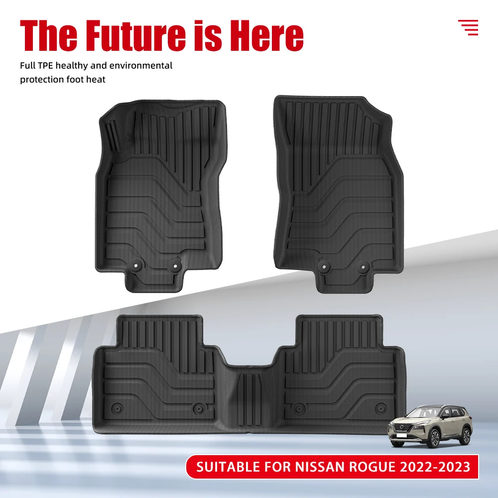 Wholesale Custom Car Floor Mat for Nissan Rogue 2022-2023 TPE 3D Car Mats Waterproof Non-slip Carpet Car Foot Mat