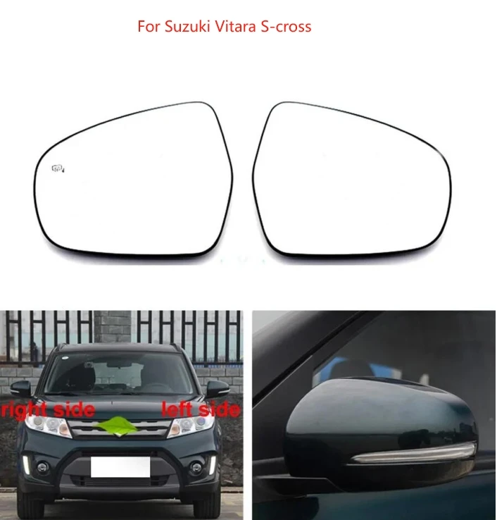 

For Suzuki Vitara S-cross Replace Outer Rearview Side Mirrors Lens Door Wing Rear View Mirror Glass with Heating