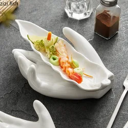 Hotel Special Tableware White Ceramic Dinner Plate Dessert Plates Dim Sum Dish Sushi Plate Fruit Dish Sashimi Plates Snack Tray