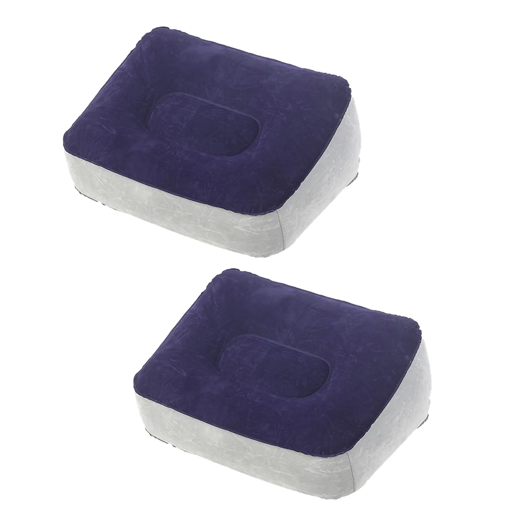 

2 Pcs Inflatable Foot Rest Pad Travel Flight Pillow Stool Cushion Office Footrests Car Mat Pedals