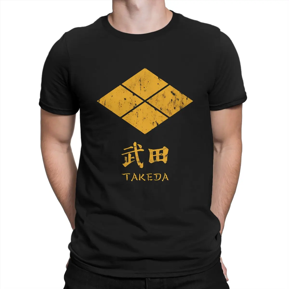 Japanese Clan Crest Logo Creative TShirt for Men Takeda Round Collar Basic T Shirt Hip Hop Gift Clothes OutdoorWear