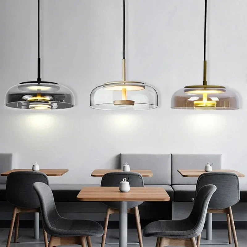 Modern LED Pendant Light Nordic Glass Hanging Lamp Dining Room Bedroom Loft Lamp Bar Decor Luminaire Suspension Light Fixtures