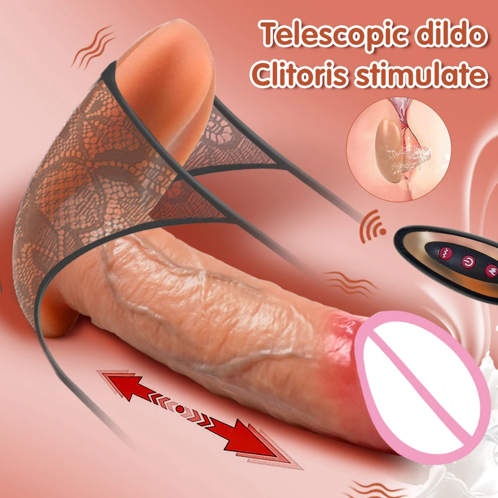 Vibrazione del Dildo indossabile per donna vibratore del pene telecomandato stimolatore della masturbazione delle donne che spinge il giocattolo del sesso femminile all'aperto