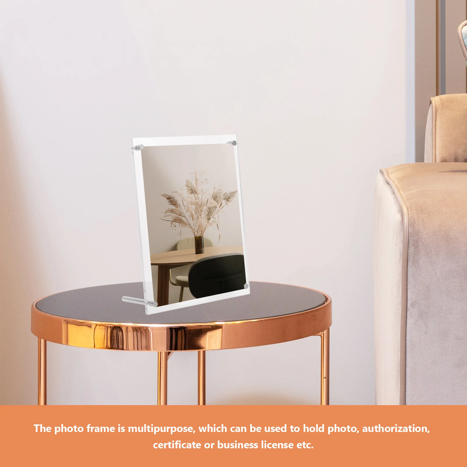 Acrylic Transparent Business License Desktop Photo Frame Display Stand For Office Wedding Certificate Authorization Poster