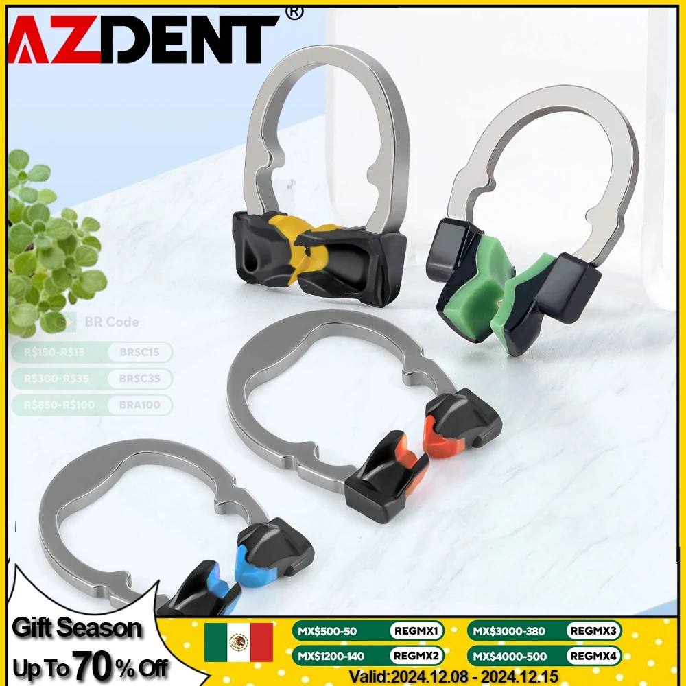 Azdent Dental Sectional Matrix System Set Dental Matrices Clip Ring Matrix Bands Dental Wedges Plastic