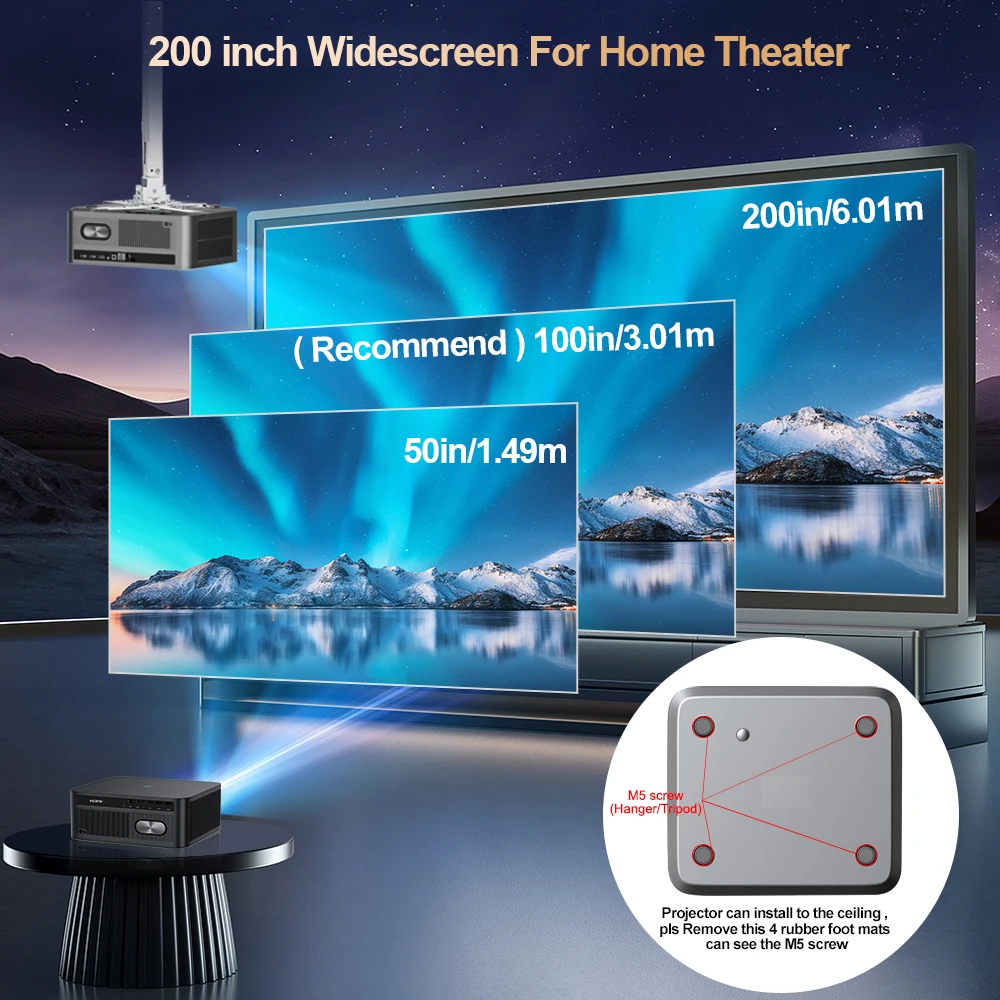 ThundeaL 4K TD98Pro Full HD 1080P 2G 32G Tragbarer Projektor Android WiFi 3D Videoprojektor Smart TV Kino Heim Outdoor Spiel – Detail 16