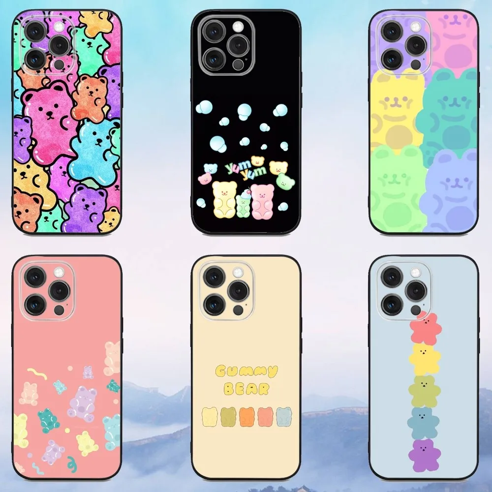 

Cute G-Gummy Bear Phone Case For iPhone 16e,16,15,14,13,12,11,Pro,X,XS,Max,XR,Plus,Mini Soft Black Cover