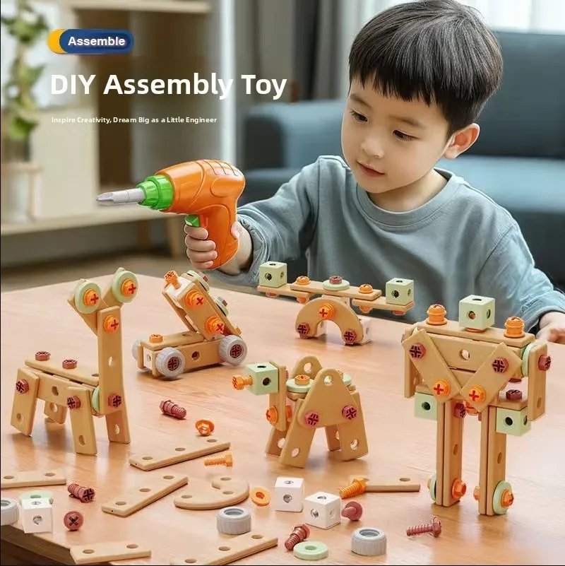 

Обучающий симуляционный набор инструментов для ремонта, игрушка для детей от 3 до 6 лет, конструктор для сборки с винтами, развивающий интеллект