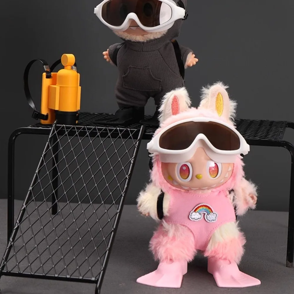 

Doll'S Clothes Outfit Accessories for Ropa Labubu 17cm Cotton Doll Swimsuit Glasses Beach Diving Surfboard