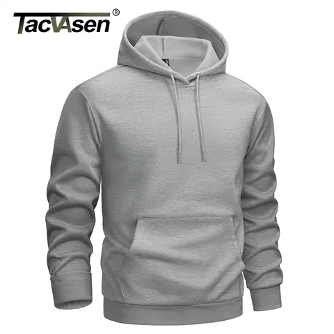 TACVASEN Men's Hoodies Fleece Lined Sweatshirts Drawstring Casual Workout Midweight Pullover With Big Pocket Hooded Pullover