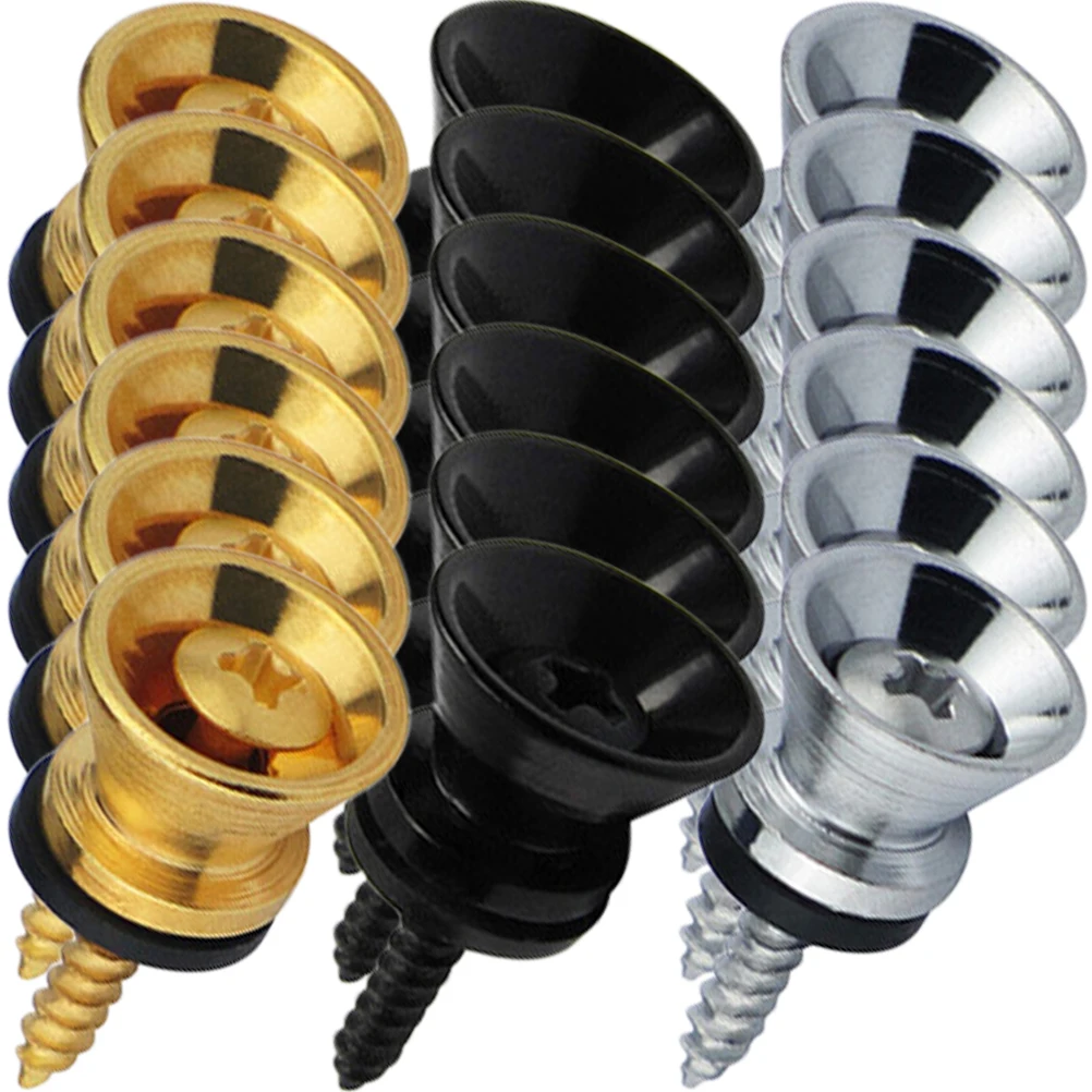 

18 Pcs Guitar Strap Buckle Hooks Security Lock for Acoustic Bass Pins Metal Holders