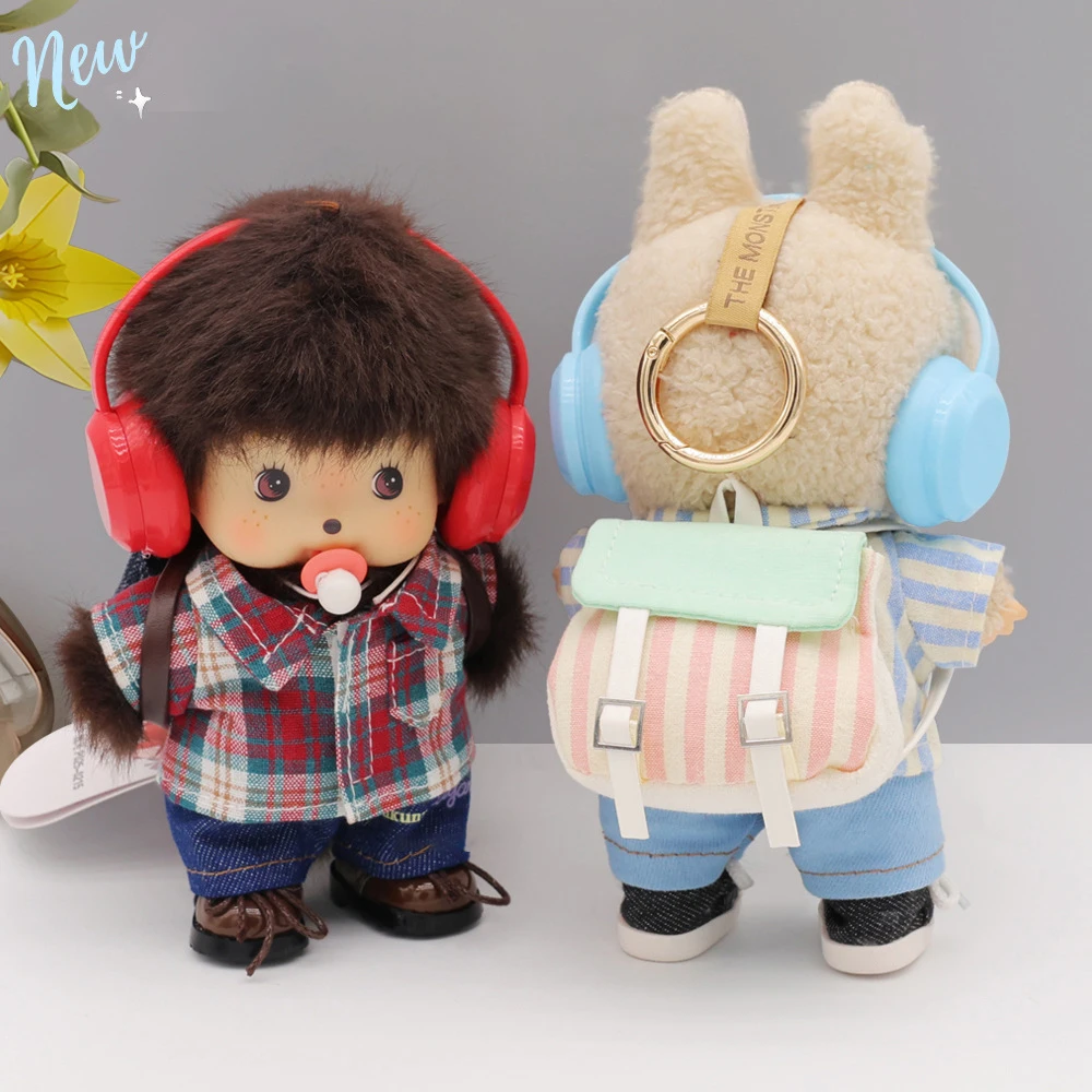 กระเป๋าเป้แฟชั่นสไตล์นักศึกษา กระเป๋าเป้ตุ๊กตาไวนิล อุปกรณ์เสริมตุ๊กตาสำหรับกระเป๋าเป้ Labubu เสื้อผ้าตุ๊กตา DIY อุปกรณ์เสริมเสื้อผ้าตุ๊กตา