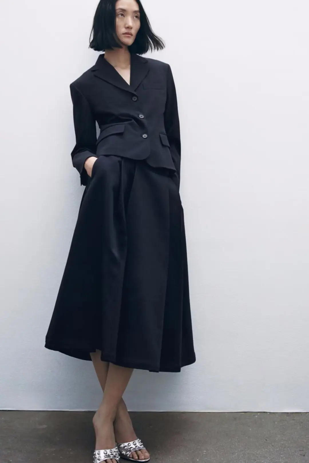 

Spring Autumn Women's Wool Blend Slim Fit ort Suit Jaet Pure Color Versatile Long Sve Regular Length Faionable