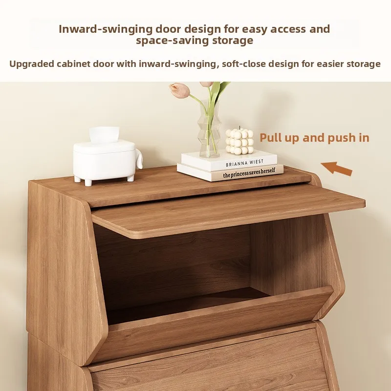 Freely Combinable Wooden Bedside Table Toy Storage Cabinet Small Bedroom Bookcase Home Bedside Shelf-Eco-Friendly Bedding