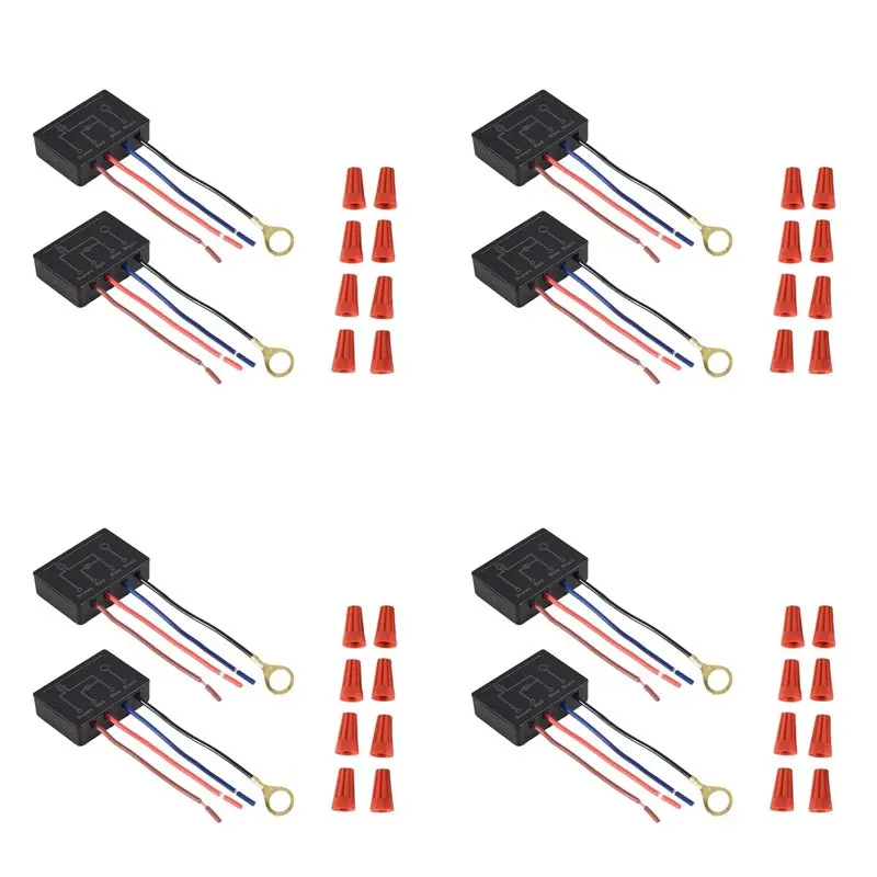 M12K-Touch Lamp Switch 8 Pack,Touch Lamp Control Module For Dimmable LED,Bulbs,Lamp Switch Replacement Kit With Wiring Caps