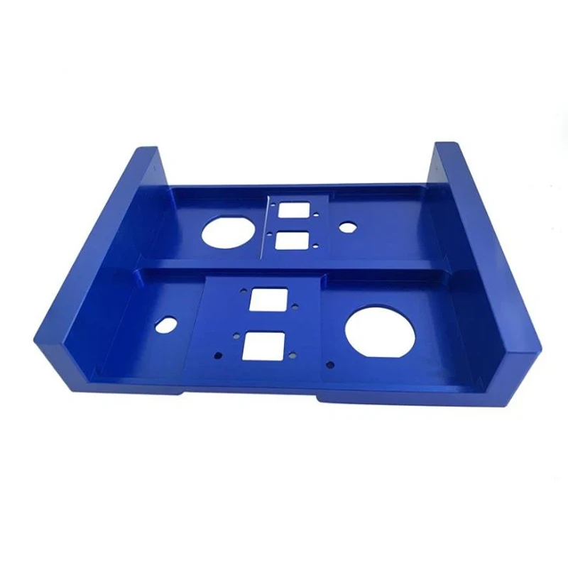 CNC Machining 7075 Aluminum Parts With Blue Anodizing CNC Precision Machined Bracket