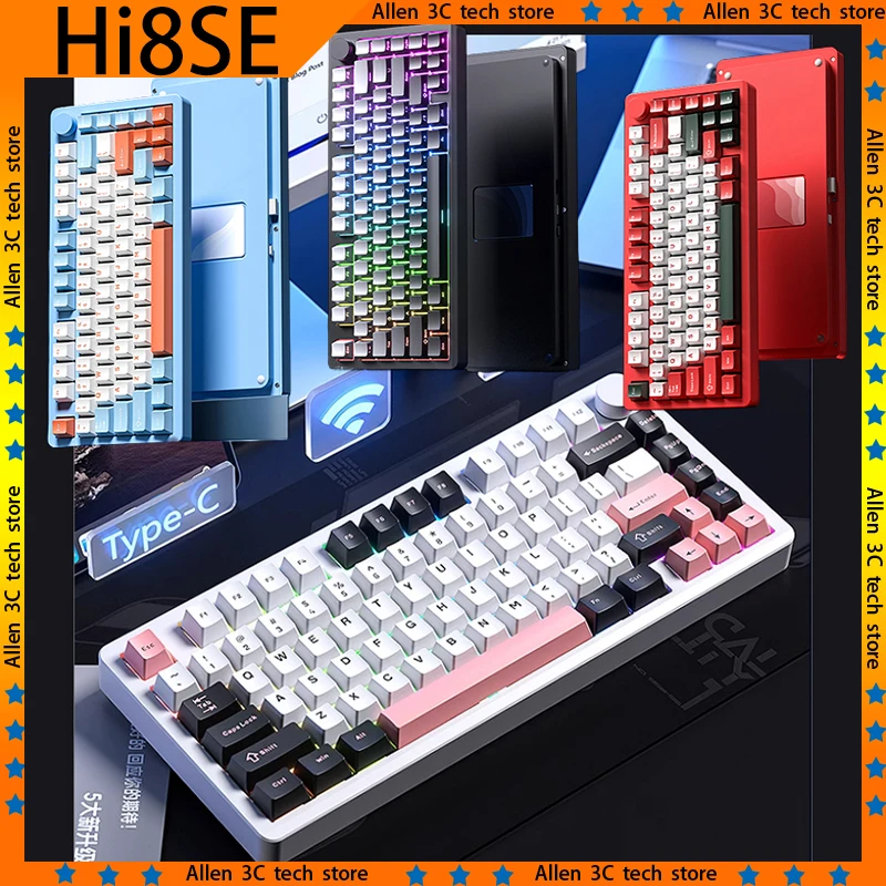 LEOBOG-Clavier mécanique sans fil Hi8SE, Bluetooth Leic-mode CNC, alliage d'aluminium, échange à chaud RVB, ordinateur portable Gamer, PC, clavier de jeu, nouveau