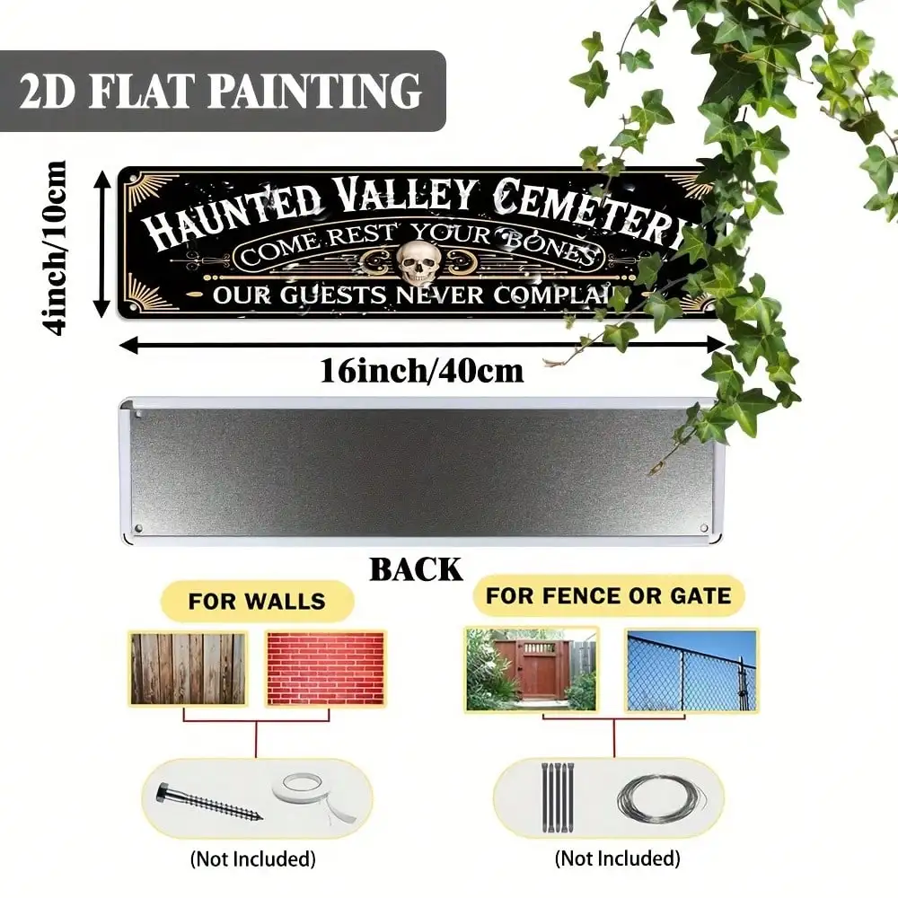 2D Flat - 2D Flat, 1-Piece, Gothic Style Halloween Decoration Sign 