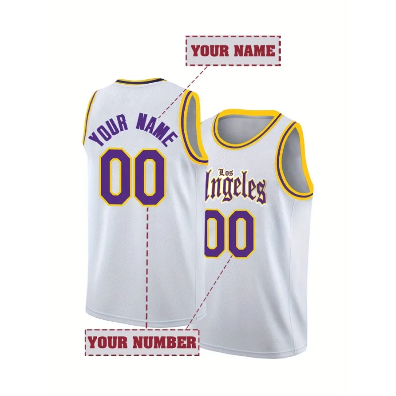 Custom Name&Number Basketball Jersey Breathable Sleeveless T Shirt Personnalisé Sweatshirt for Training Competition Casual Wear