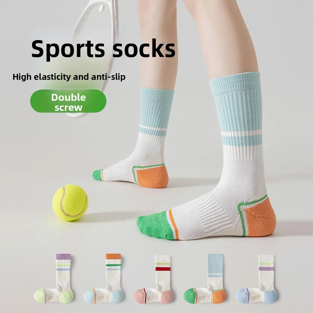 

Women's High-Tube Sports Socks Breathable Running Fitness Tennis Cotton Absorb Sweat Odor Control Professional Athletic Socks