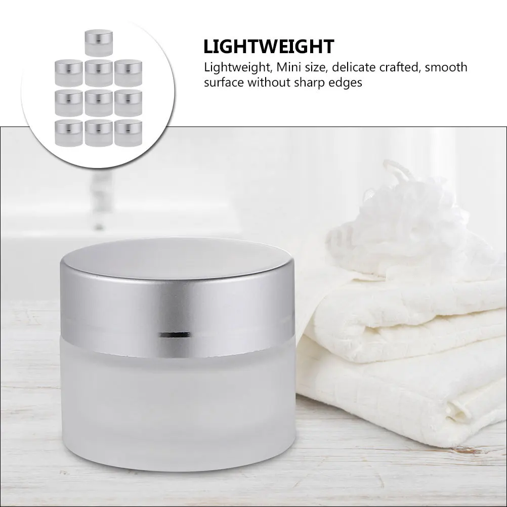 

10Pcs Frosted Glass Bottles High End Texture Durable Beautiful Use Inner Liners Dome Lids Prevent Leaking Secondary Pollution
