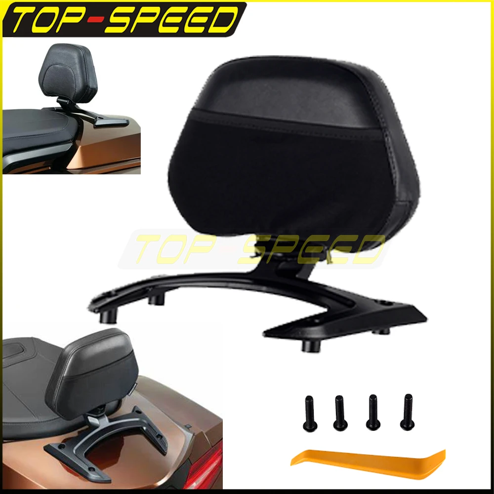 Adjustable Passenger Rear Backrest Pad Leather Black Cushion Kit For Honda Gold Wing GL 1800 GL 1800B Goldwing F6B F6C 2018-2021