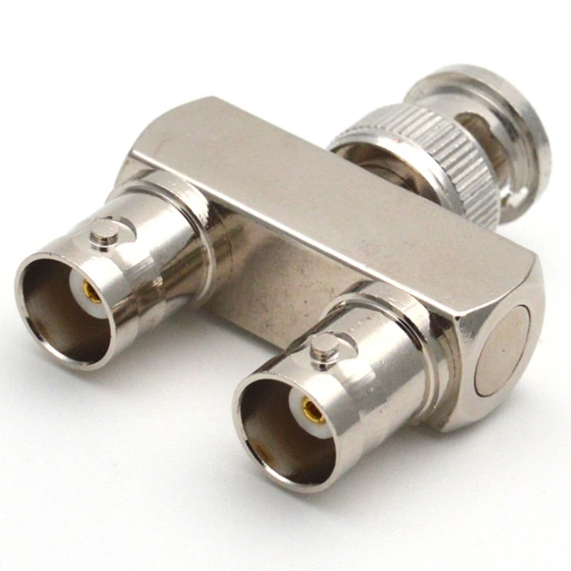 Pure Copper Connector BNC Three-Way One Male to Two Female Y-Type BNC Male to Female BNC-JKK RF Adapter