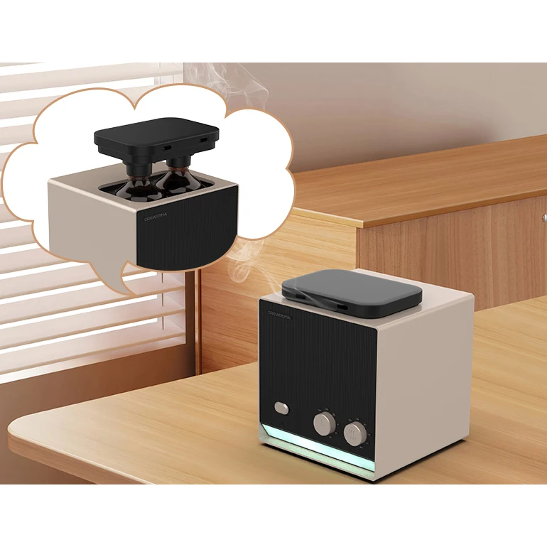 

New er Silent Smart Control Home Aluminum Scent Machine Double Fragrance Bottles for Choice Essential Oil Aroma Diffuser