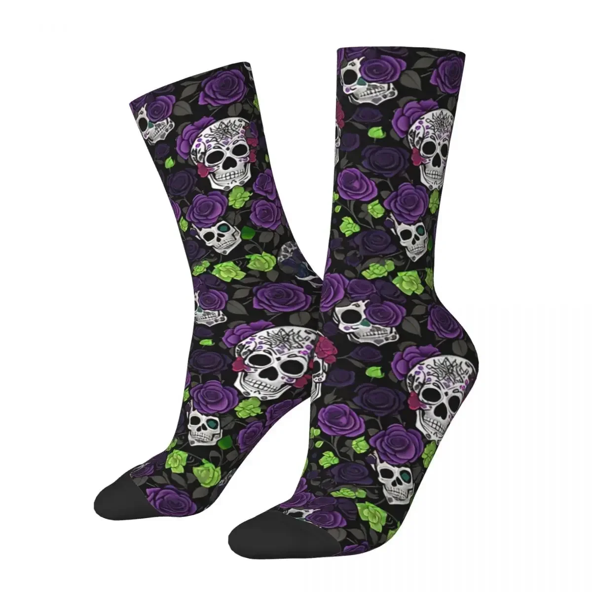 

Sugar Coated Bones Sugar Skull Pattern Socks Sock for Men Vintage Halloween Skull Quality Pattern Crew Sock Casual