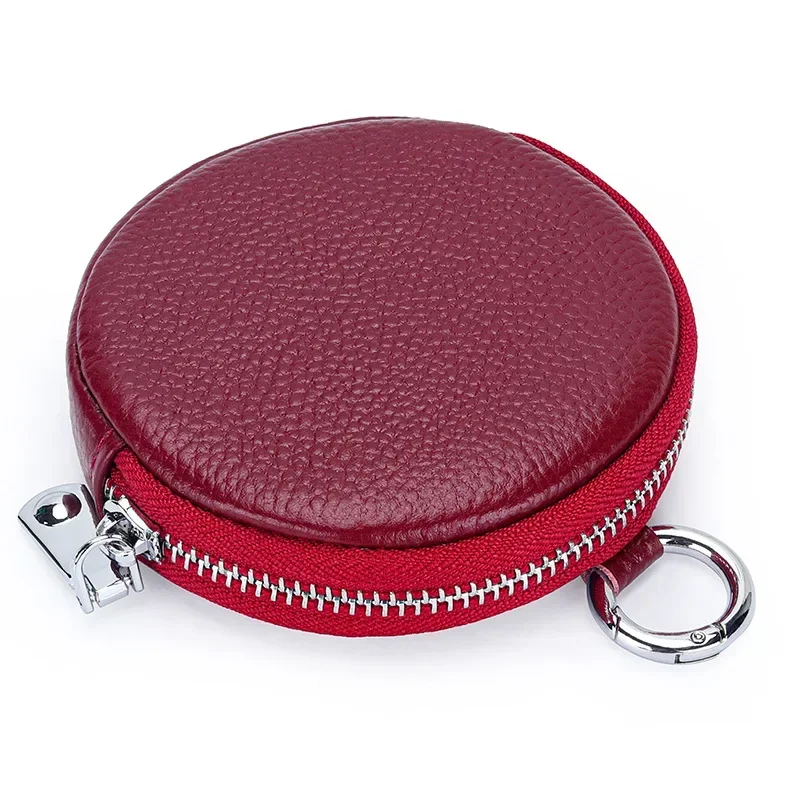 Leather Coin Purse Key Zero Wallet Round EDC Pouches Little Change