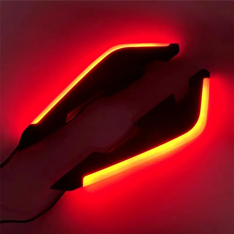 1pair Aerodynamic Spoiler Wing 12V cold light  LED Motorcycle Side Winglet Dynamic Wing Sticker for Motorcycle Modification