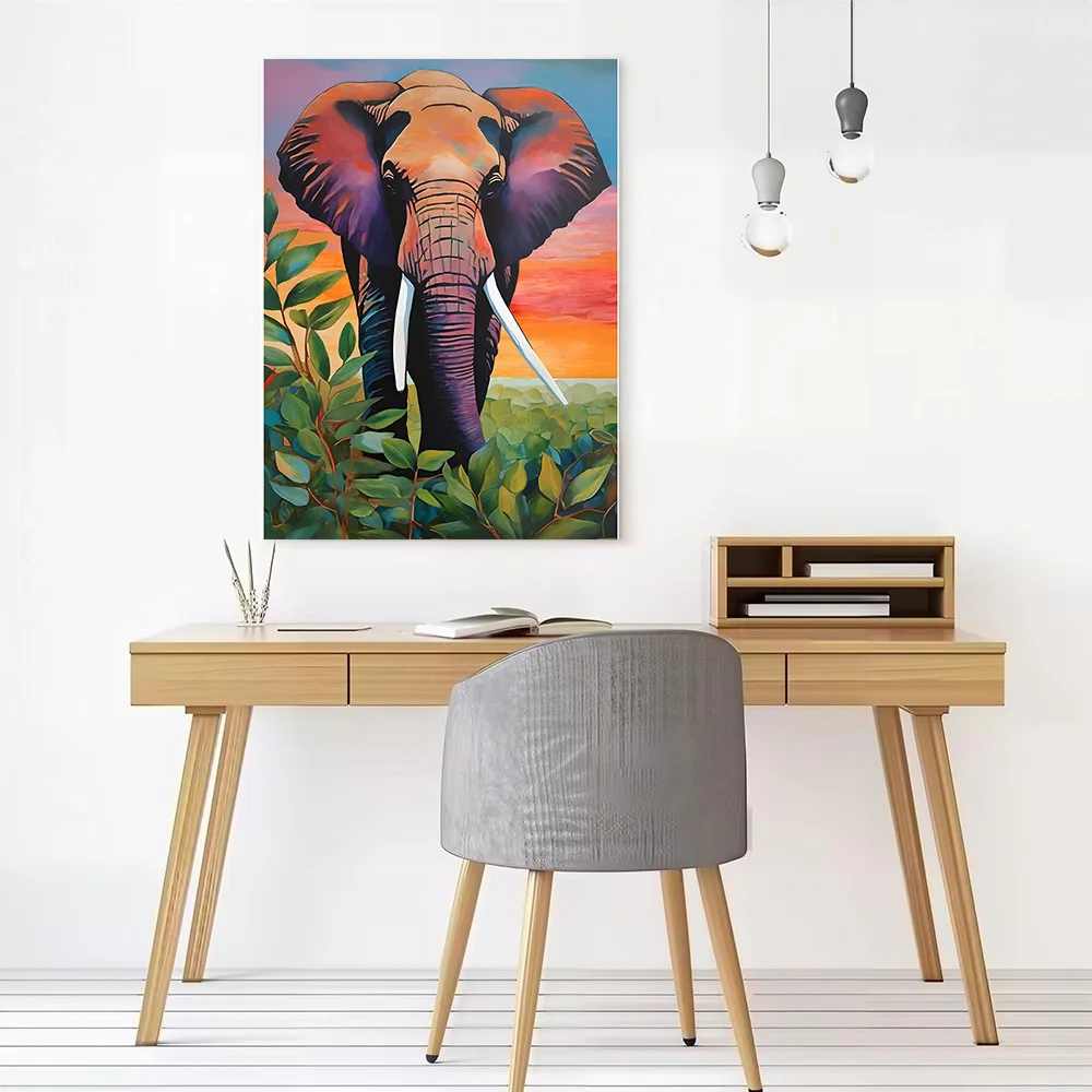 Elephant Painting Printed Canvas Poster Personalized High Quality Wall Art Paintings for Gamer Decoration Wand Deko Home Decor