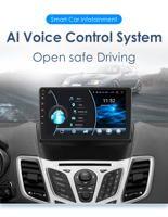 For Ford Fiesta Mk7 2009-2017 Wireless CarPlay for Apple Android Auto Car Radio GPS RDS WiFi 4G 8Core Multimedia Stereo 2din SWC